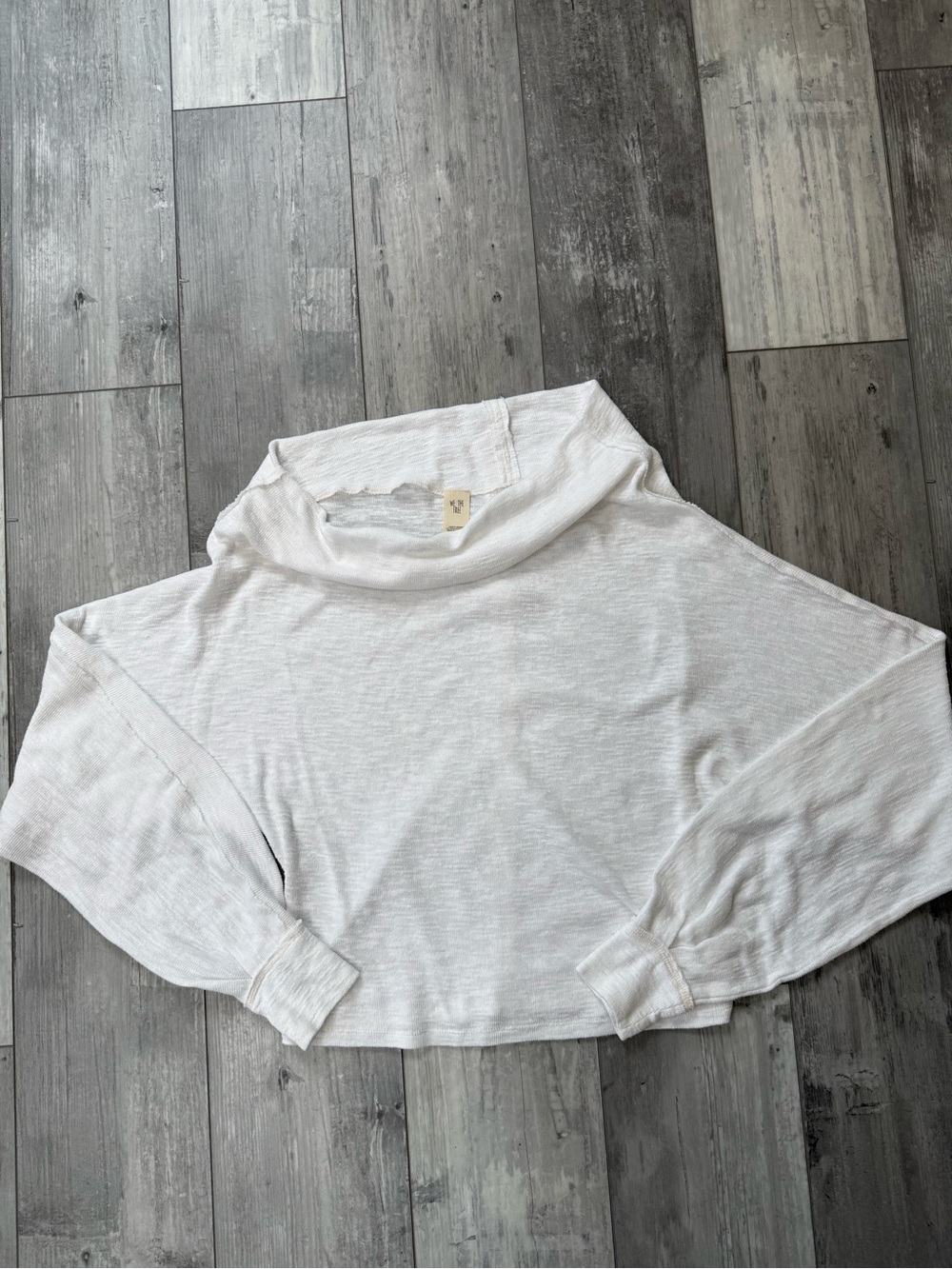 We The Free Free People Cream Cowl Neck Slouchy Top XS Oversized Boho